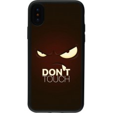 Coque iPhone X / Xs - Silicone rigide noir Angry Dont Touch