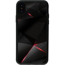 Coque iPhone X / Xs - Silicone rigide noir Black Red Lines