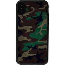 Coque iPhone X / Xs - Silicone rigide noir Camouflage 3