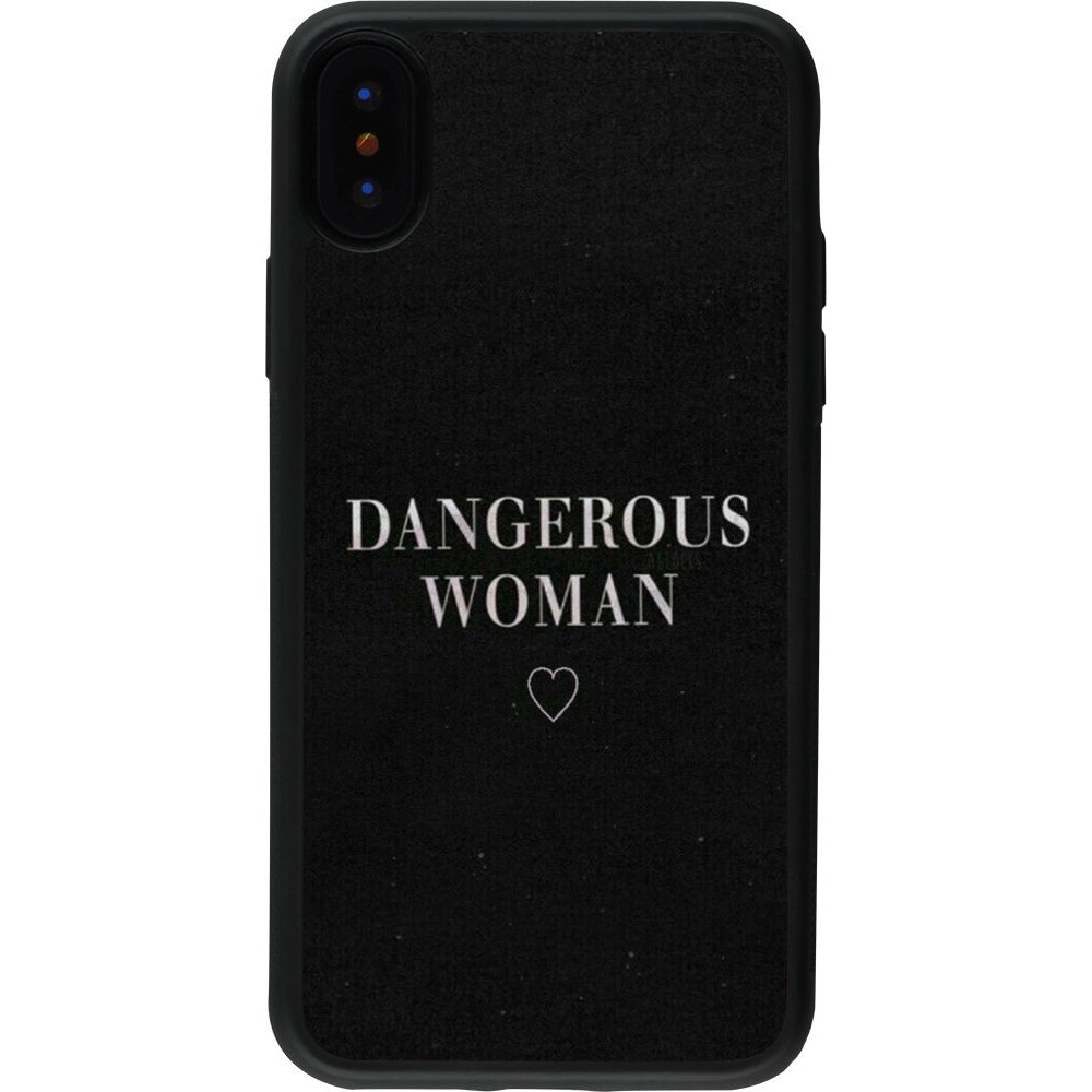 Coque iPhone X / Xs - Silicone rigide noir Dangerous woman