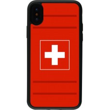 Coque iPhone X / Xs - Silicone rigide noir Euro 2020 Switzerland