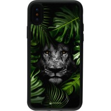 Coque iPhone X / Xs - Silicone rigide noir Forest Lion