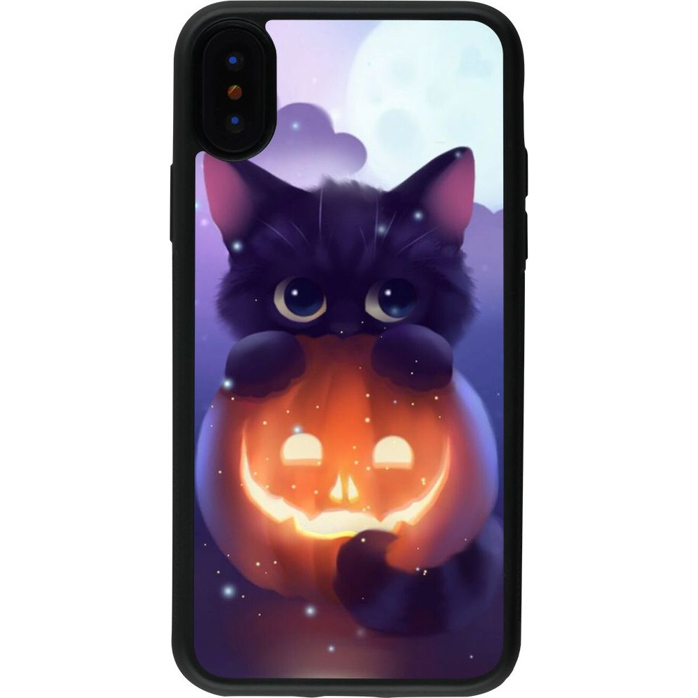 Coque iPhone X / Xs - Silicone rigide noir Halloween 17 15