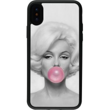 Coque iPhone X / Xs - Silicone rigide noir Marilyn Bubble