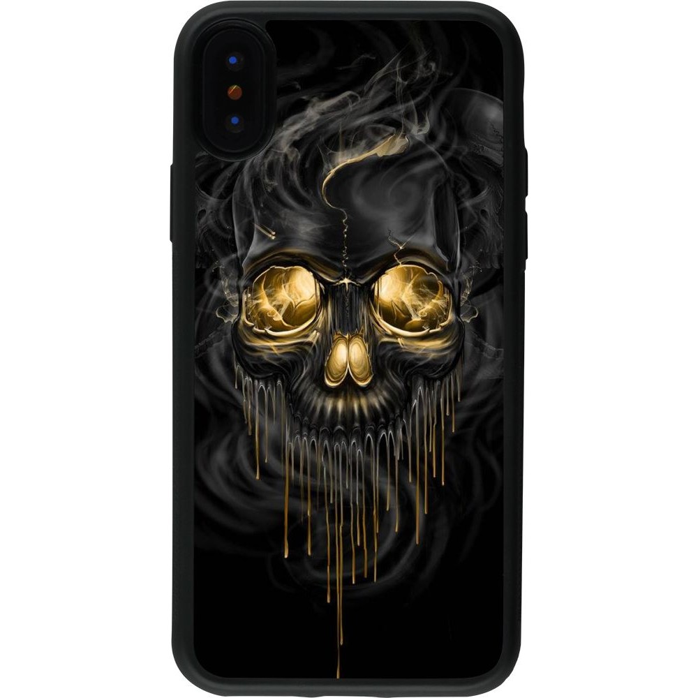 Coque iPhone X / Xs - Silicone rigide noir Skull 02
