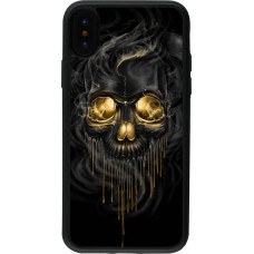 Coque iPhone X / Xs - Silicone rigide noir Skull 02