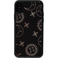 Coque iPhone X / Xs - Silicone rigide noir Suns and Moons