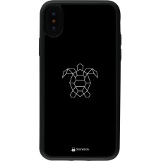 Hülle iPhone X / Xs - Silikon schwarz Turtles lines on black
