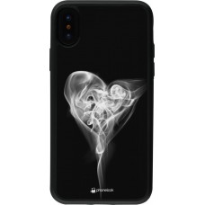 Coque iPhone X / Xs - Silicone rigide noir Valentine 2022 Black Smoke