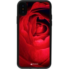 Coque iPhone X / Xs - Silicone rigide noir Valentine 2022 Rose