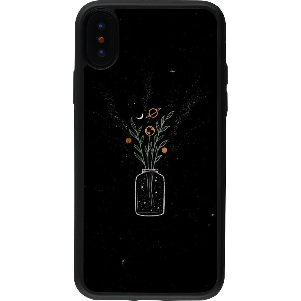 Coque iPhone X / Xs - Silicone rigide noir Vase black