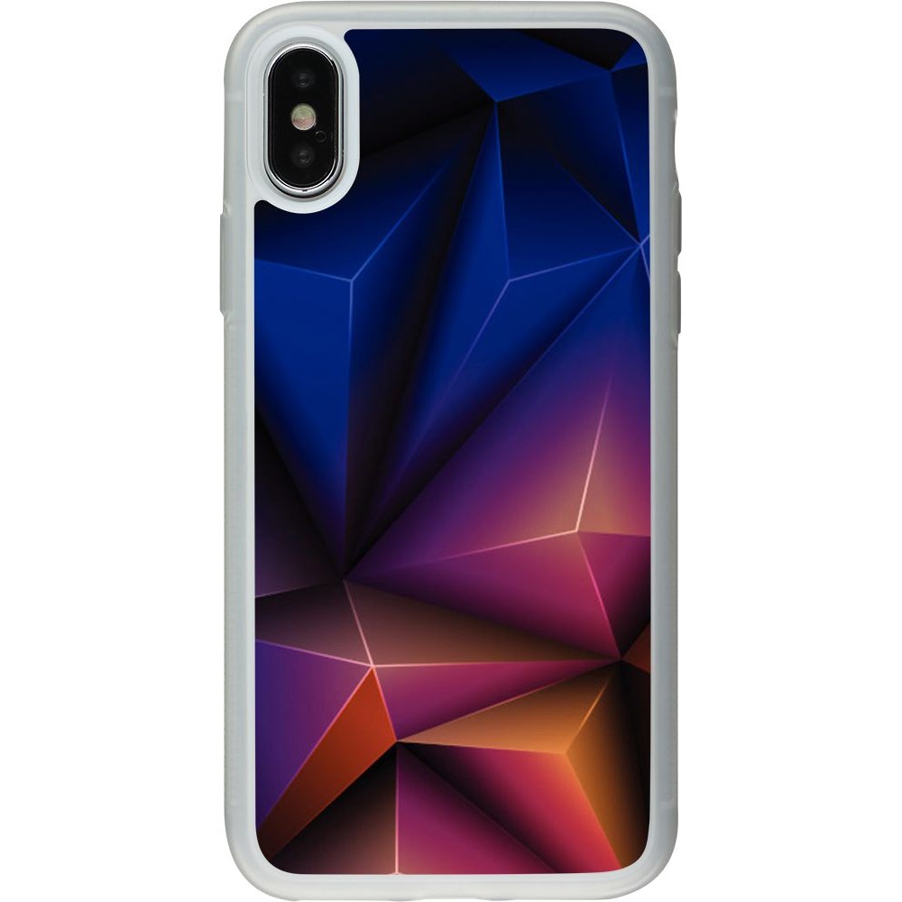 Coque iPhone X / Xs - Silicone rigide transparent Abstract Triangles 