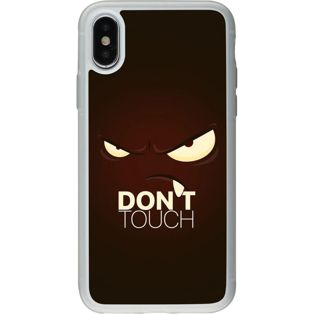Coque iPhone X / Xs - Silicone rigide transparent Angry Dont Touch