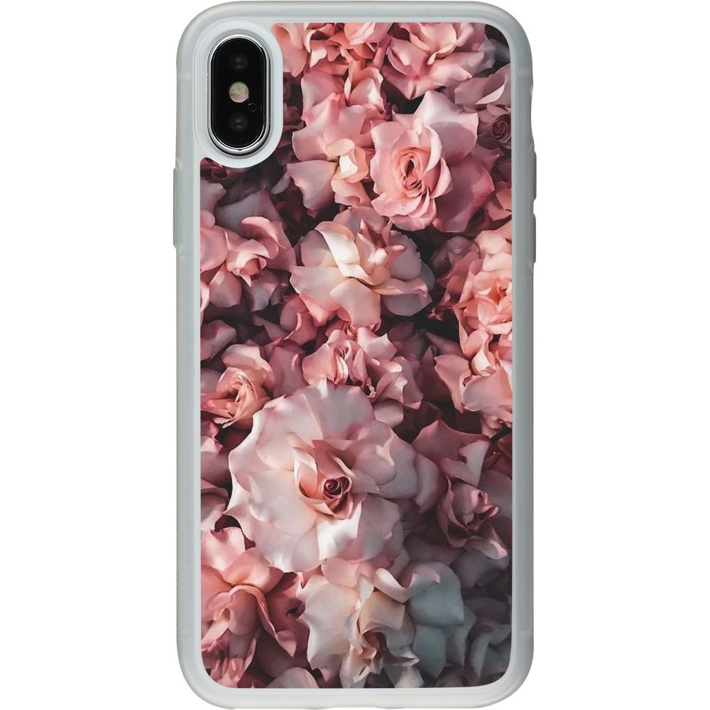 Coque iPhone X / Xs - Silicone rigide transparent Beautiful Roses
