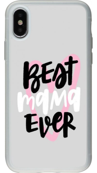 Coque iPhone X / Xs - Silicone rigide transparent Best Mom Ever 1