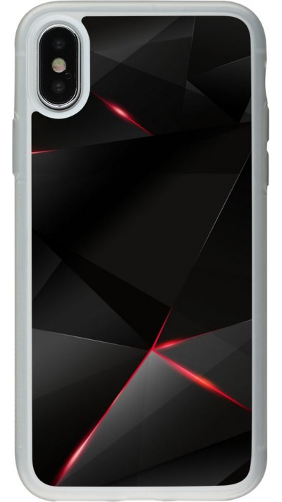 Coque iPhone X / Xs - Silicone rigide transparent Black Red Lines