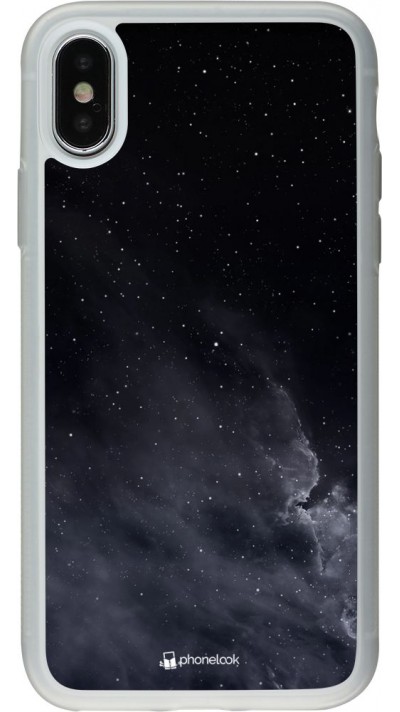 Coque iPhone X / Xs - Silicone rigide transparent Black Sky Clouds