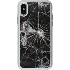 Coque iPhone X / Xs - Silicone rigide transparent Broken Screen