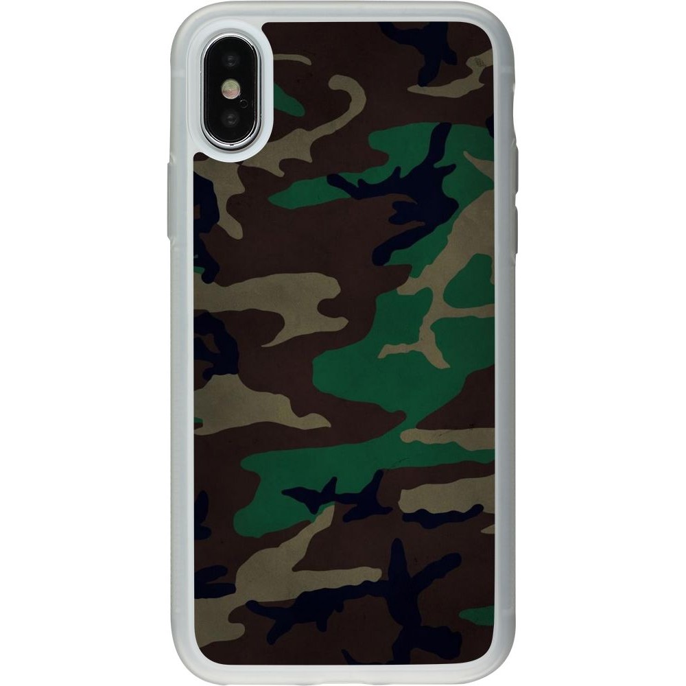 Coque iPhone X / Xs - Silicone rigide transparent Camouflage 3