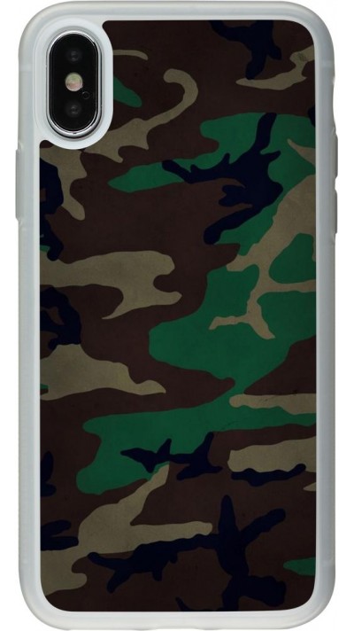 Coque iPhone X / Xs - Silicone rigide transparent Camouflage 3