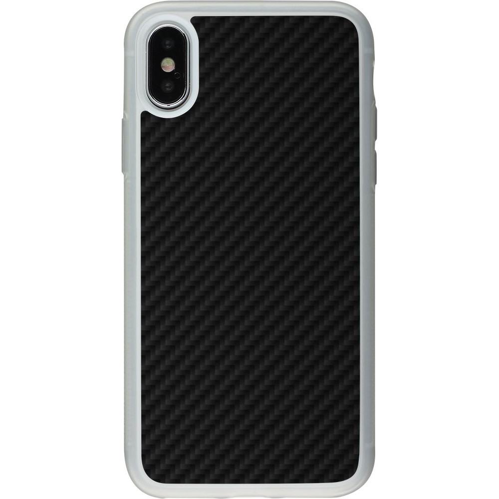Hülle iPhone X / Xs - Silikon transparent Carbon Basic