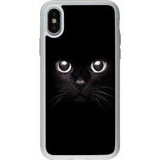 Coque iPhone X / Xs - Silicone rigide transparent Cat eyes