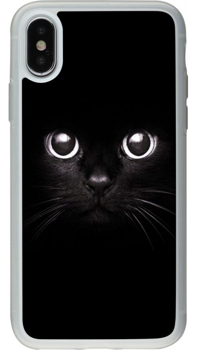 Coque iPhone X / Xs - Silicone rigide transparent Cat eyes