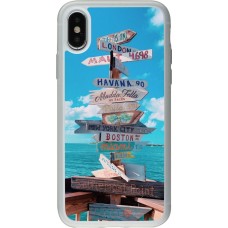 Coque iPhone X / Xs - Silicone rigide transparent Cool Cities Directions