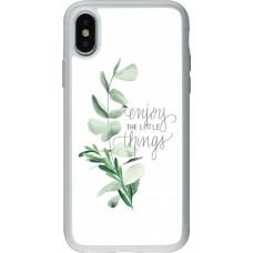 Coque iPhone X / Xs - Silicone rigide transparent Enjoy the little things