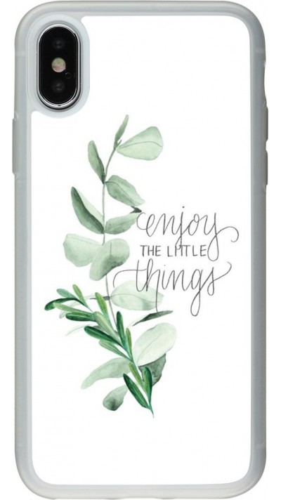 Coque iPhone X / Xs - Silicone rigide transparent Enjoy the little things