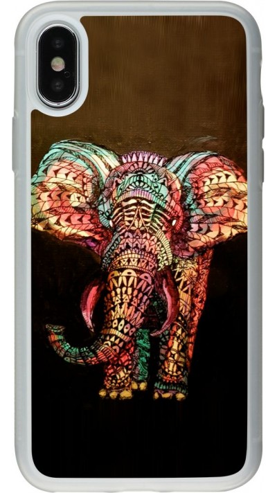 Coque iPhone X / Xs - Silicone rigide transparent Elephant 02