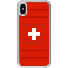 Coque iPhone X / Xs - Silicone rigide transparent Euro 2020 Switzerland