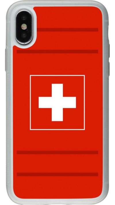 Coque iPhone X / Xs - Silicone rigide transparent Euro 2020 Switzerland