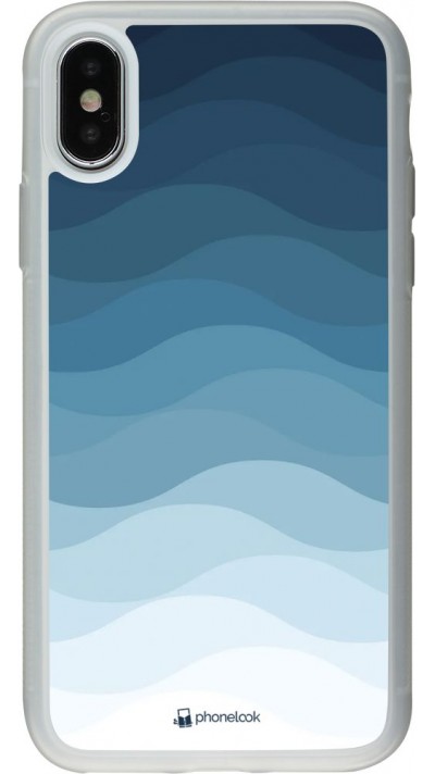 Hülle iPhone X / Xs - Silikon transparent Flat Blue Waves