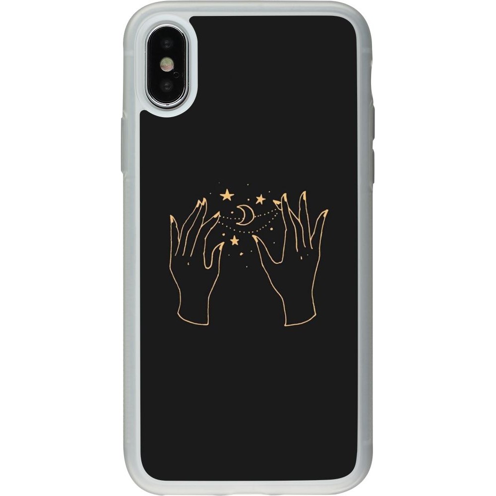 Hülle iPhone X / Xs - Silikon transparent Grey magic hands