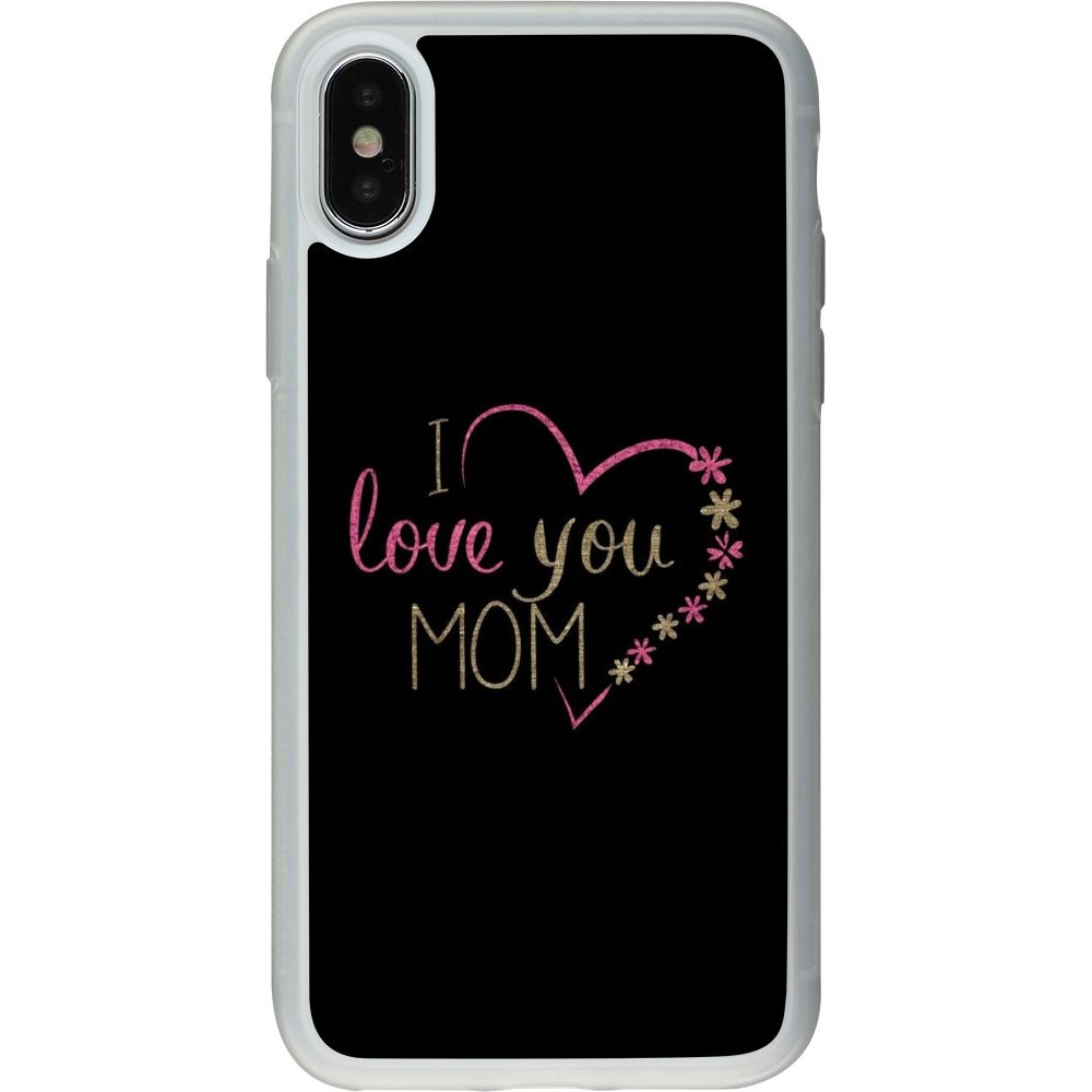 Hülle iPhone X / Xs - Silikon transparent I love you Mom