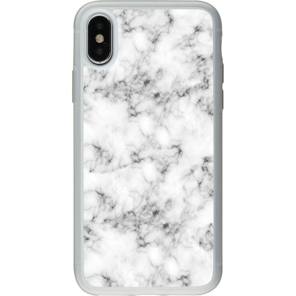 Coque iPhone X / Xs - Silicone rigide transparent Marble 01
