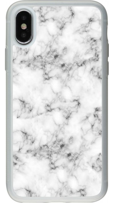 Coque iPhone X / Xs - Silicone rigide transparent Marble 01