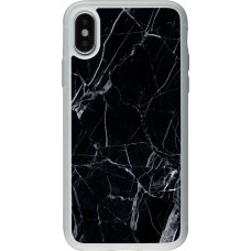 Coque iPhone X / Xs - Silicone rigide transparent Marble Black 01