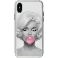 Coque iPhone X / Xs - Silicone rigide transparent Marilyn Bubble