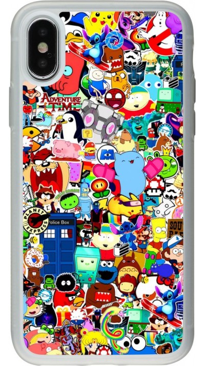 Coque iPhone X / Xs - Silicone rigide transparent Mixed cartoons