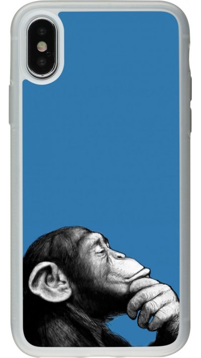 Coque iPhone X / Xs - Silicone rigide transparent Monkey Pop Art