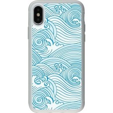 Coque iPhone X / Xs - Silicone rigide transparent Ocean Waves