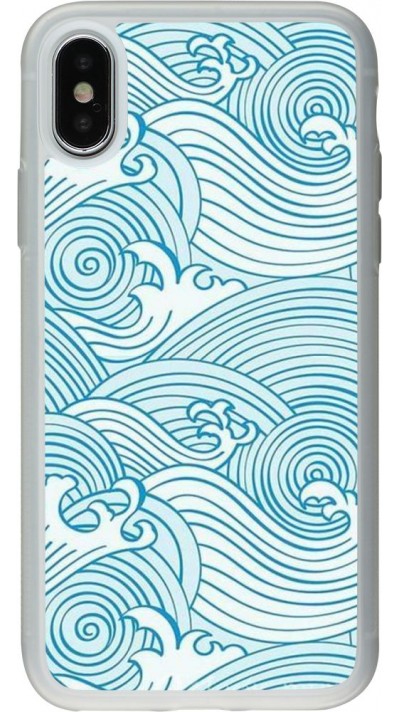 Coque iPhone X / Xs - Silicone rigide transparent Ocean Waves