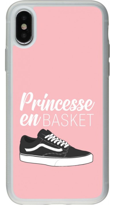 Coque iPhone X / Xs - Silicone rigide transparent princesse en basket