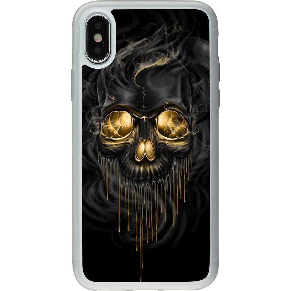 Hülle iPhone X / Xs - Silikon transparent Skull 02