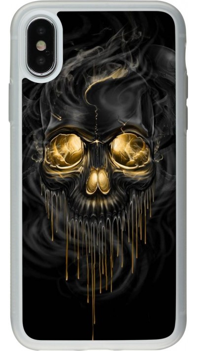 Hülle iPhone X / Xs - Silikon transparent Skull 02