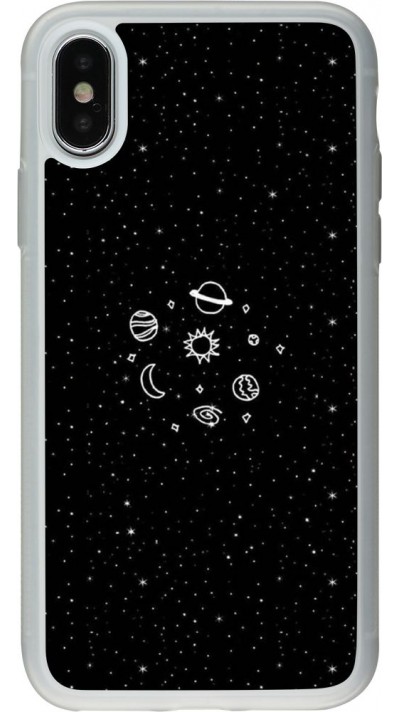 Coque iPhone X / Xs - Silicone rigide transparent Space Doodle