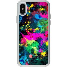 Coque iPhone X / Xs - Silicone rigide transparent splash paint