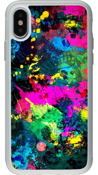 Hülle iPhone X / Xs - Silikon transparent splash paint